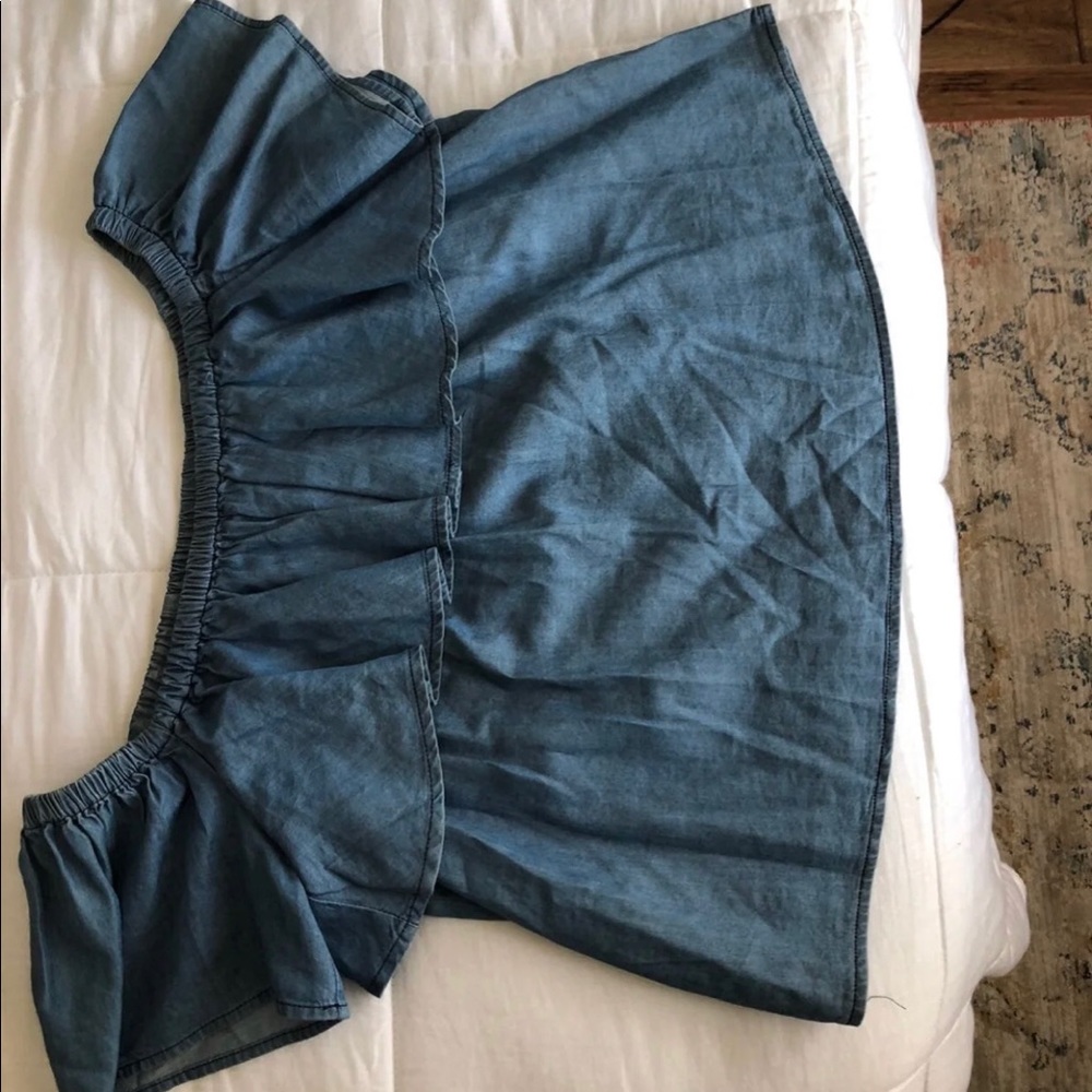 Blue Off the Shoulder Top